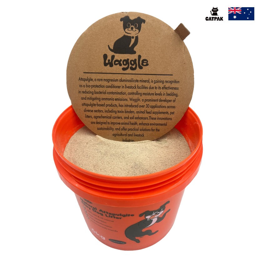 Waggle 100% Natural Mineral Attapulgite Dog Litter    [狗狗專用13磅] Waggle凹凸棒石狗砂-純天然礦物質 | 強效除臭| 抑菌低塵|環保減塑（除臭粉）