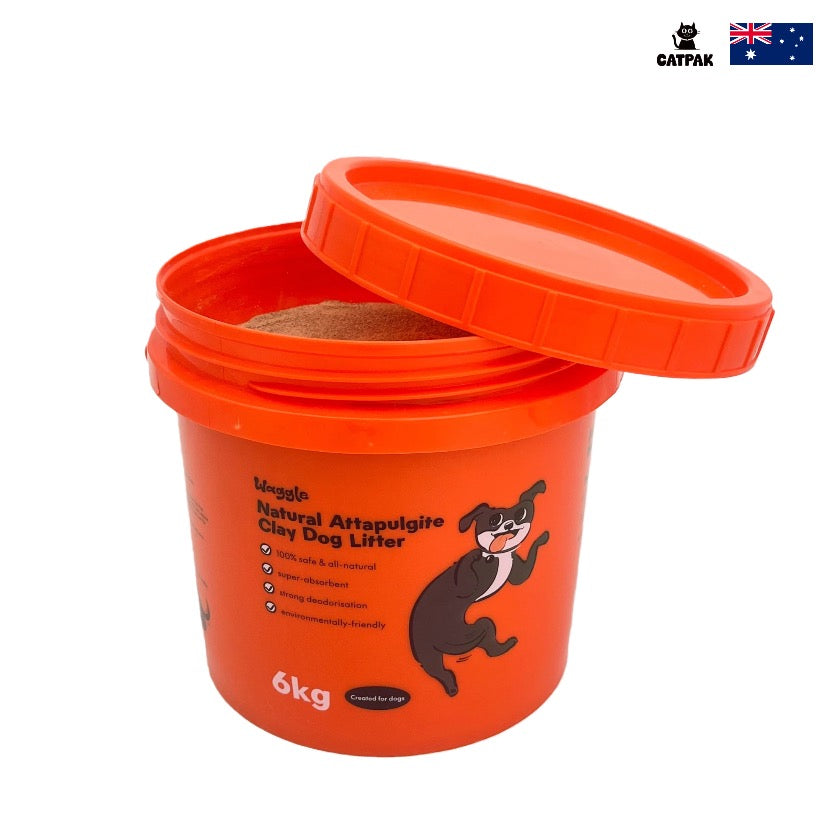 Waggle 100% Natural Mineral Attapulgite Dog Litter    [狗狗專用13磅] Waggle凹凸棒石狗砂-純天然礦物質 | 強效除臭| 抑菌低塵|環保減塑（除臭粉）