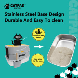 Stainless Steel Cat Litter Box | Easy to Clean & Odor-Resistant 不鏽鋼貓砂盆
