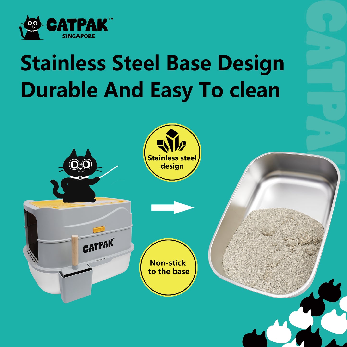 Stainless Steel Cat Litter Box | Easy to Clean & Odor-Resistant 不鏽鋼貓砂盆