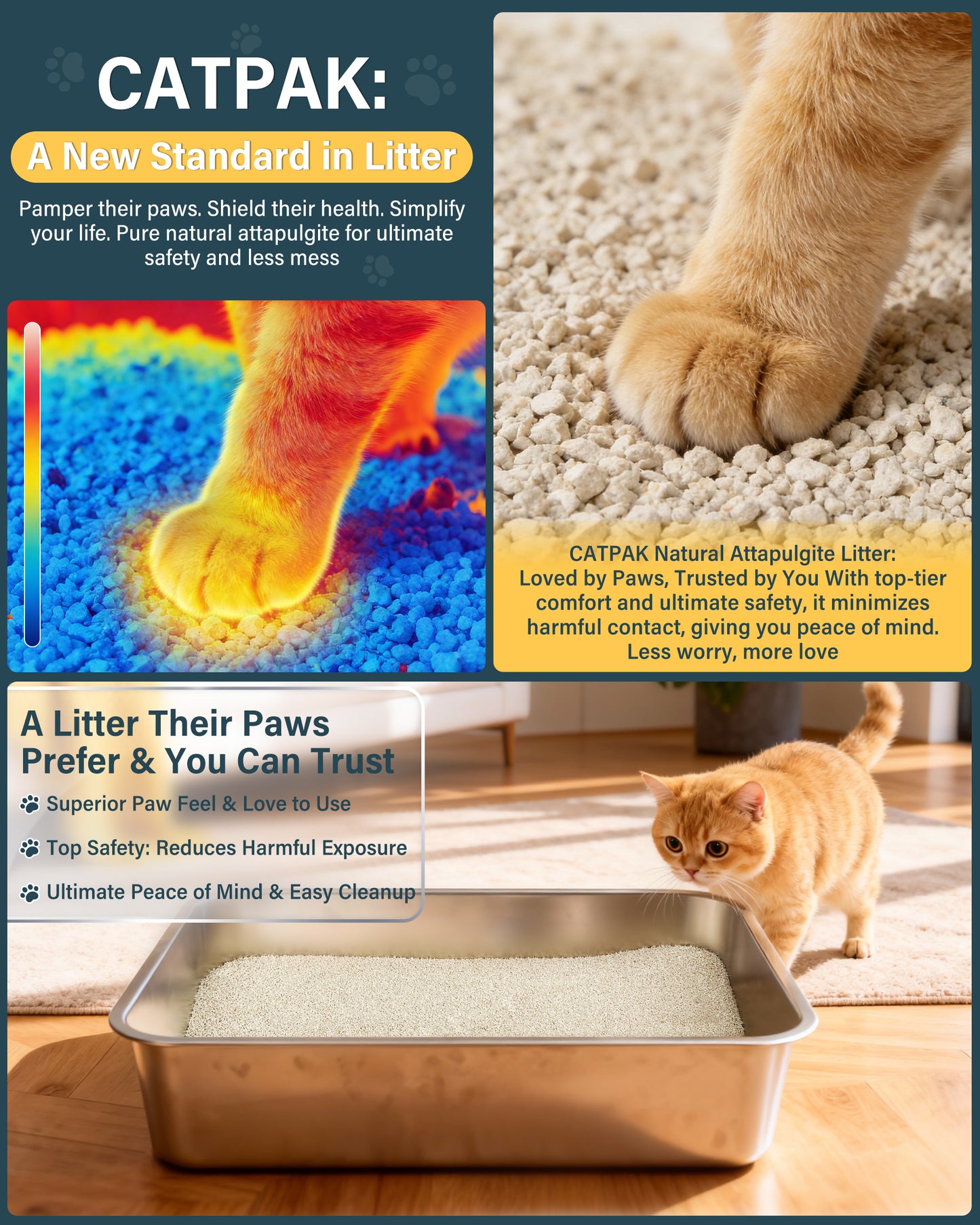 【4-Tubs Deal】Attapulgite Cat Litter | Powerful Odor Control | Dust-Reduced & Anti-Bacterial | Eco-Friendly 【4桶優惠】純天然礦物質-凹凸棒石貓砂 | 強效除臭| 抑菌低塵|環保減塑