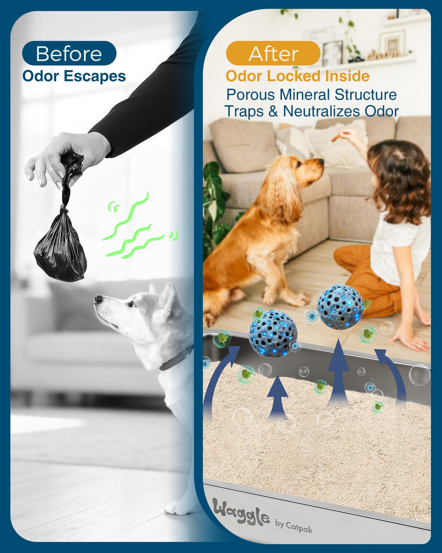 Waggle 100% Natural Mineral Attapulgite Dog Litter    [狗狗專用13磅] Waggle凹凸棒石狗砂-純天然礦物質 | 強效除臭| 抑菌低塵|環保減塑（除臭粉）