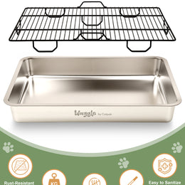 Waggle Steel Dog Toilet | Stainless steel base | Antibacterial and deodorizing     Waggle 專業狗廁所｜不鏽鋼底盤｜抗菌除臭｜快拆易洗｜結團一鏟就淨