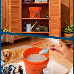 Waggle dog litter tub stored at home