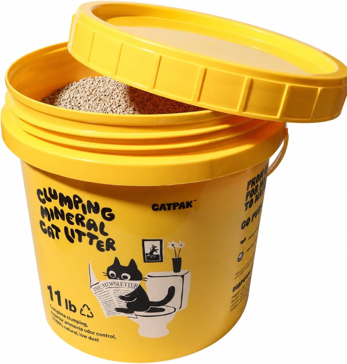 CATPAK 5kg cat litter tub with lid open showing litter