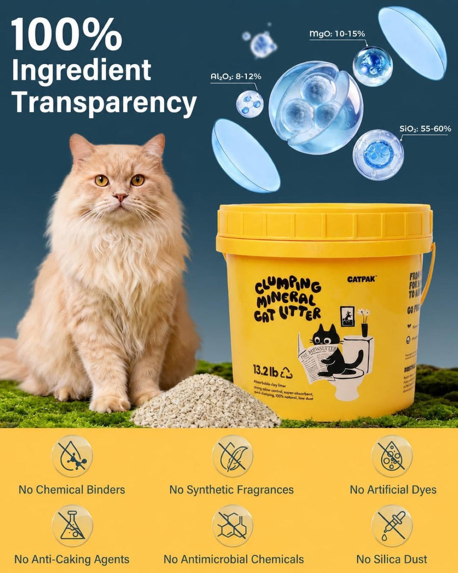 CATPAK natural mineral attapulgite cat litter — features
