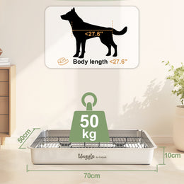 Waggle Steel Dog Toilet | Stainless steel base | Antibacterial and deodorizing     Waggle 專業狗廁所｜不鏽鋼底盤｜抗菌除臭｜快拆易洗｜結團一鏟就淨