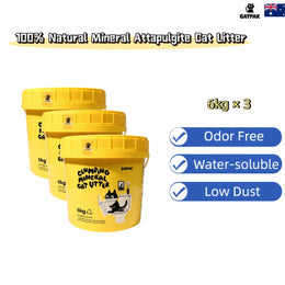 CATPAK 6kg attapulgite clumping cat litter — 3 tub pack